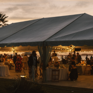 People enjoying waterfront events near folly beach